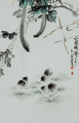 Lot 295 - A Chinese Enameled Porcelain Plaque Republic...