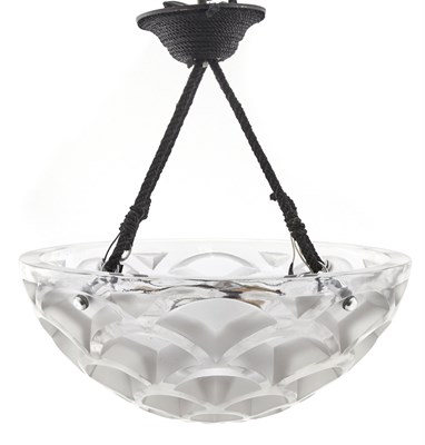 Lot 247 - R. Lalique Molded Glass Rinceaux Light Fixture...