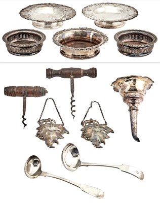 Lot 219 - Group of Silver and Silver Plated Wine Related...