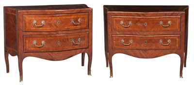 Lot 240 - Pair of Italian Rococo Style Inlaid Walnut...