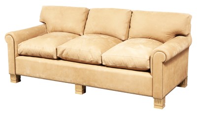 Lot 323 - Suede Upholstered Sofa Designed by Peter...