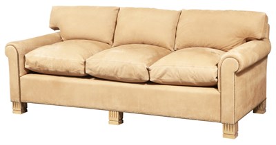 Lot 324 - Suede Upholstered Sofa Designed by Peter...