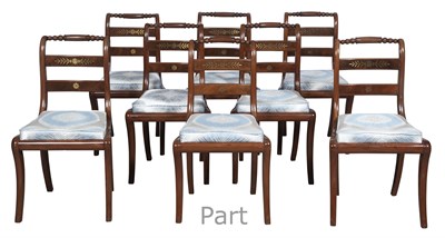 Lot 273 - Set of Twelve Regency Brass-Inlaid Mahogany...