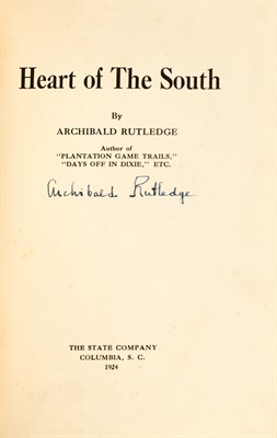 Lot 72 - [AMERICA-HUNTING] RUTLEDGE, ARCHIBALD. Heart...