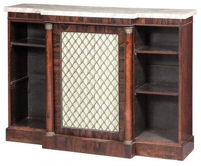 Lot 268 - Regency Rosewood and Marble Bookcase Height 36...