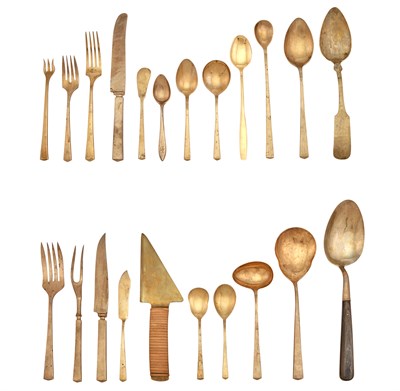 Lot 2197 - Assembled Gilt Metal Flatware Service...