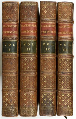 Lot 1105 - BLACKSTONE, WILLIAM Commentaries on the Laws...