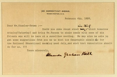 Lot 1060 - BELL, ALEXANDER GRAHAM Two typed notes signed....