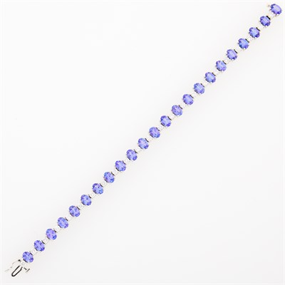 Lot 53 - White Gold, Tanzanite and Diamond Bracelet