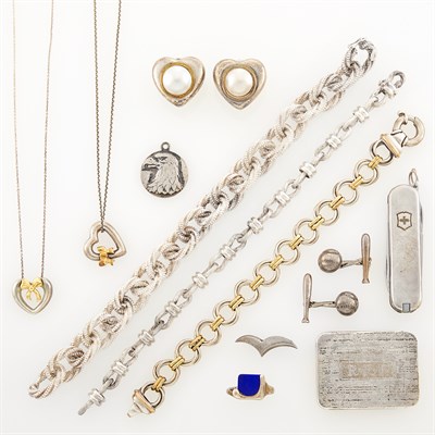 Lot 244 - Tiffany & Co. Group of Silver Jewelry and Items