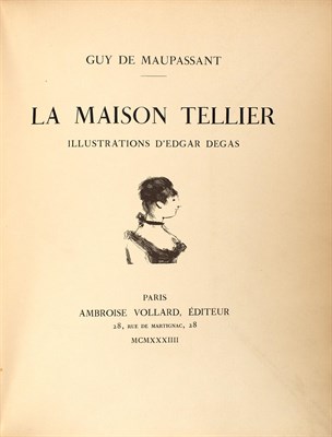 Lot 97 - [DEGAS] MAUPASSANT, GUY DE. La Maison Tellier....