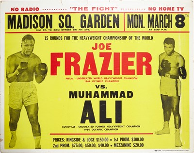 Lot 1001 - ALI, MOHAMMAD and FRAZIER, JOE Rare Stadium...