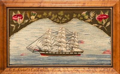 Lot 246 - British Sailor's Woolwork Picture 19th Century...