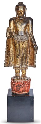 Lot 1273 - A Burmese Giltwood Figure of Buddha 19th...