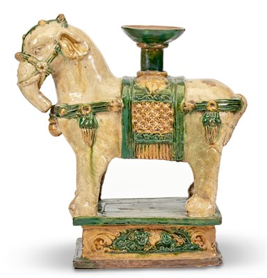 Lot 1104 - A Chinese Glazed Tilework Elephant Ming...