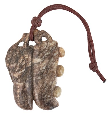 Lot 1063 - A Chinese Mottled Gray Jade Pendant Qing...