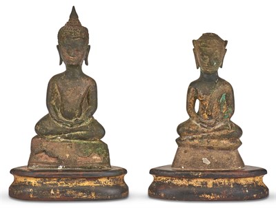Lot 1276 - Two Burmese Bronze Figures of Buddha 18th-19th...