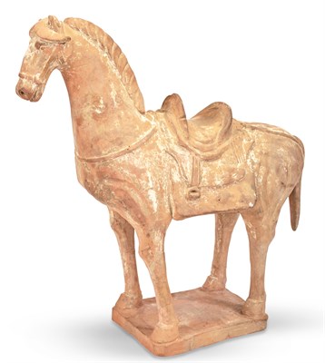 Lot 1094 - A Chinese Pottery Figure of a Standing Horse...