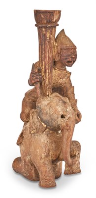 Lot 1277 - A Burmese Carved Wooden Figure of Hanuman 18th-...