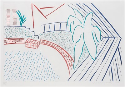 Lot 76 - David Hockney (b. 1937) MY POOL AND TERRACE...