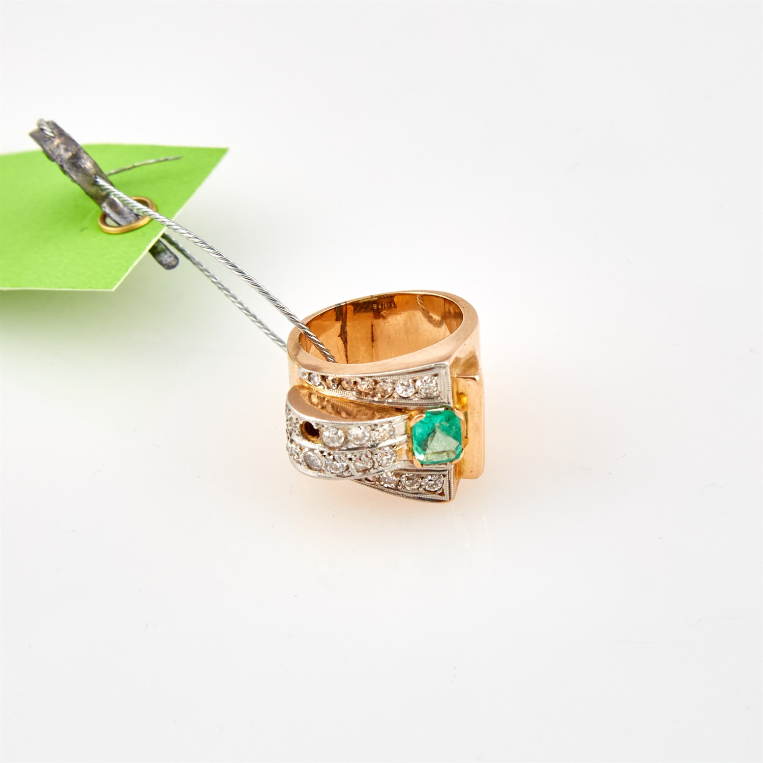 Lot 403 - Diamond and Stone Ring, 14K 6 dwt. all, stone...