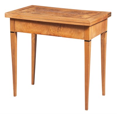 Lot 81 - Biedermeier Figured Walnut and Fruitwood Games...