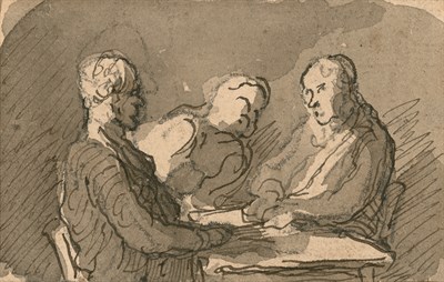 Lot 1 - Honore Daumier French, 1808-1879 Etude pour...