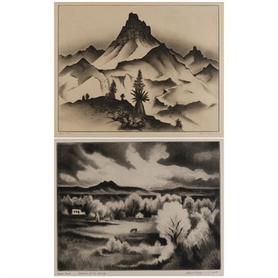Lot 85 - Gene Kloss (1903-1996) DESERT PEAKS; SHADOWS...