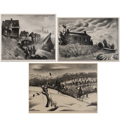 Lot 57 - Mabel Dwight (1876-1955) FISHING VILLAGE, NOVA...