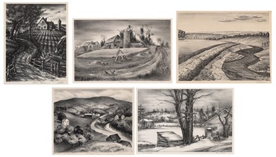 Lot 71 - Saul Kovner (1904-1981) MAINE FARM Lithograph,...