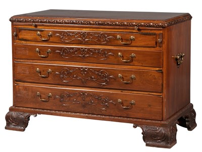 Lot 627 - China Trade Hardwood and Brass-Mounted Chest...