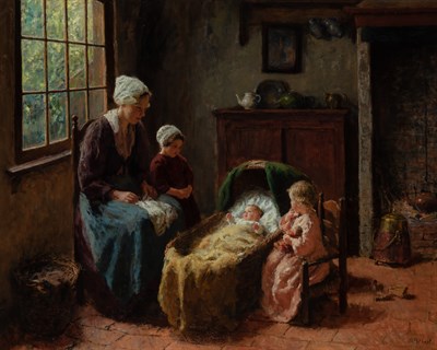 Lot 2 - Bernard Pothast Dutch, 1882-1966 Admiring the...