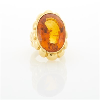 Lot 1012 - Emis Gold and Citrine Ring