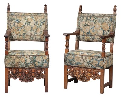 Lot 127 - Pair of 'Jacobethan' Needlework-Upholstered...