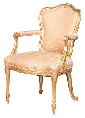 Lot 155 - George III Giltwood Open Armchair Attributed...