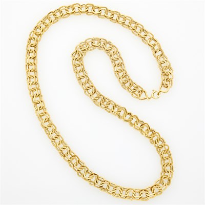 Lot 1107 - Long Gold Link Necklace