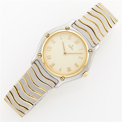 Lot 1153 - Ebel Stainless Steel and Gold 'Wave' Wristwatch