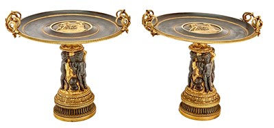 Lot 212 - Pair of Empire Style Gilt and Patinated Bronze...