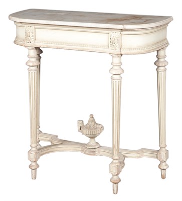 Lot 292 - Louis XVI Style White-Painted and Marble Top...