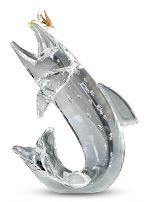 Lot 167 - Steuben Hand-Blown Glass Figure of a Trout...