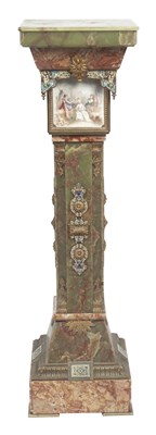 Lot 296 - French Champlevé Enameled Metal and Porcelain...