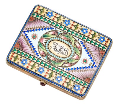 Lot 189 - Russian Silver-Gilt and Cloisonné Enamel...