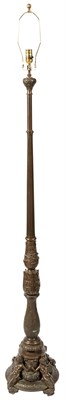 Lot 211 - Bronze Tripod Floor Lamp Height 61 inches.