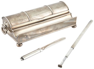 Lot 332 - Asprey Sterling Silver Inkstand London, 1911...