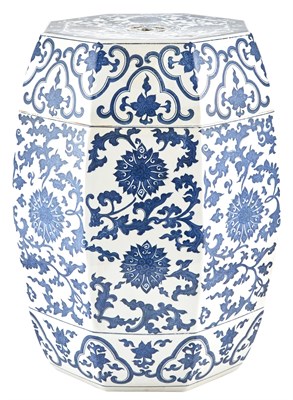 Lot 250 - A Chinese Blue and White Porcelain Garden Seat...