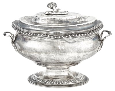Lot 300 - George III Sterling Silver Covered Soup Tureen...