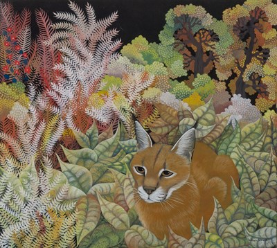 Lot 39 - Anthea Lewis Scottish, b. 1948 Caracal Lynx...