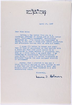 Lot 5090 - A letter from the director to the star who won Best Supporting Actress
