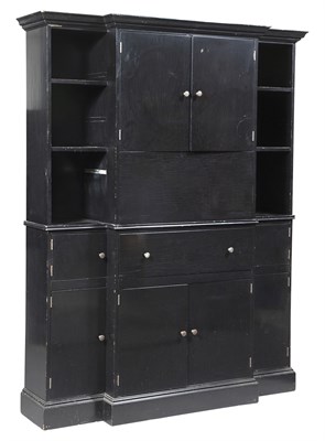 Lot 2219 - George III Style Black Lacquer Cabinet Height...