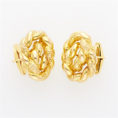 Lot 1054 - Lucien Piccard Pair of Gold Cufflinks